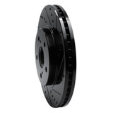 R1 02-15 Lexus ES300 Front Right Drilled & Slotted Black Brake Rotor