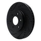 R1 16-22 Nissan NP300 Frontier (Mexico) Front Left Drilled & Slotted Black Brake Rotor