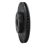 R1 00-10 Pontiac Vibe Front Right Drilled & Slotted Black Brake Rotor