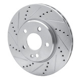 R1 06-11 Mercedes-Benz B200 Front Left Drilled & Slotted Silver Brake Rotor
