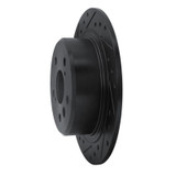 R1 95-99 Toyota AVALON Rear Left Drilled & Slotted Black Brake Rotor