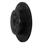 R1 93-98 Toyota Supra Rear Right Drilled & Slotted Black Brake Rotor