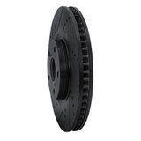 R1 93-98 Toyota Supra Right Front Drilled & Slotted Black Brake Rotor