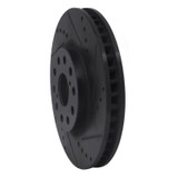 R1 93-98 Toyota Supra Front Right Drilled & Slotted Black Brake Rotor