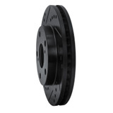 R1 92-01 Toyota Camry Front Left Drilled & Slotted Black Brake Rotor