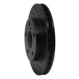 R1 91-95 Toyota MR2 Front Right Drilled & Slotted Black Brake Rotor
