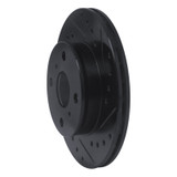 R1 88-92 Geo Prizm Front Right Drilled & Slotted Black Brake Rotor