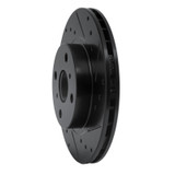 R1 87-92 Geo Prizm Front Right Drilled & Slotted Black Brake Rotor