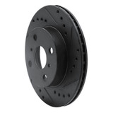 R1 85-88 Chevrolet Nova Front Right Drilled & Slotted Black Brake Rotor