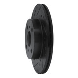 R1 85-88 Chevrolet Nova Front Left Drilled & Slotted Black Brake Rotor