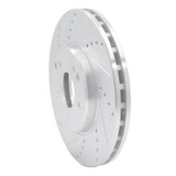 R1 96-11 Chrysler Crossfire Front Left Drilled & Slotted Silver Brake Rotor