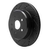 R1 06-20 Lexus GS300 Rear Left Drilled & Slotted Black Brake Rotor