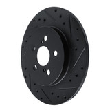 R1 11-17 Lexus CT200H Rear Right Drilled & Slotted Black Brake Rotor