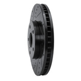 R1 92-10 Lexus IS300 Front Left Drilled & Slotted Black Brake Rotor