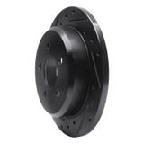 R1 96-02 Ford Crown Victoria Rear Left Drilled & Slotted Black Brake Rotor