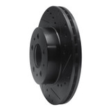R1 95-97 Ford Crown Victoria Front Right Drilled & Slotted Black Brake Rotor