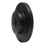 R1 95-97 Ford Crown Victoria Front Left Drilled & Slotted Black Brake Rotor