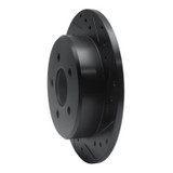 R1 91-95 Ford Crown Victoria Rear Right Drilled & Slotted Black Brake Rotor