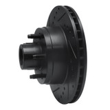 R1 79-91 Ford LTD Front Left Drilled & Slotted Black Brake Rotor