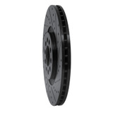 R1 00-06 Audi TT Quattro Front Right Drilled & Slotted Black Brake Rotor