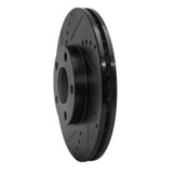 R1 98-98 Volkswagen Passat (USA/Canada) Front Left Drilled & Slotted Black Brake Rotor