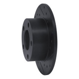 R1 92-05 Audi 100 Quattro Rear Right Drilled & Slotted Black Brake Rotor