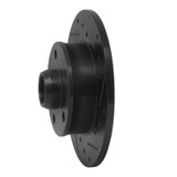 R1 92-98 Volkswagen Golf Rear Right Drilled & Slotted Black Brake Rotor