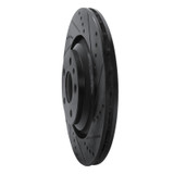 R1 07-11 Audi S6 Rear Right Drilled & Slotted Black Brake Rotor