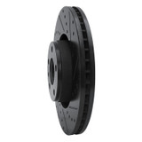 R1 05-11 Audi A6 (USA/Canada) Front Right Drilled & Slotted Black Brake Rotor