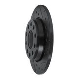 R1 00-08 Audi A4 (USA/Canada) Rear Right Drilled & Slotted Black Brake Rotor