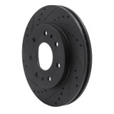 R1 09-09 Ford F-150 RWD Front Left Drilled & Slotted Black Brake Rotor