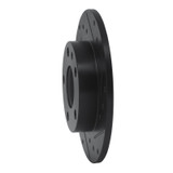 R1 02-06 Audi A4 Quattro Rear Right Drilled & Slotted Black Brake Rotor