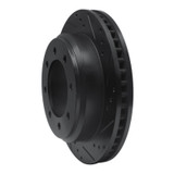 R1 08-25 Ford E-150 Rear Right Drilled & Slotted Black Brake Rotor