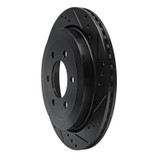 R1 07-17 Ford Expedition Rear Right Drilled & Slotted Black Brake Rotor