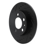 R1 01-06 Audi TT Quattro Rear Left Drilled & Slotted Black Brake Rotor
