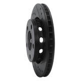 R1 00-02 Audi S4 Rear Right Drilled & Slotted Black Brake Rotor