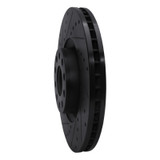 R1 99-04 Audi S6 Front Left Drilled & Slotted Black Brake Rotor