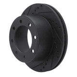 R1 05-12 Ford F-250 4WD (Super Duty) Rear Left Drilled & Slotted Black Brake Rotor