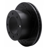 R1 05-12 Ford F-350 Super Duty 4WD Rear Right Drilled & Slotted Black Brake Rotor