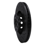 R1 00-03 Audi A8 Front Right Drilled & Slotted Black Brake Rotor