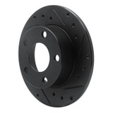 R1 98-01 Audi A6 Quattro Rear Right Drilled & Slotted Black Brake Rotor