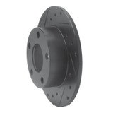 R1 98-01 Audi A6 Quattro Rear Left Drilled & Slotted Black Brake Rotor