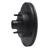 R1 04-06 Ford E-150 Front Right Drilled & Slotted Black Brake Rotor