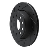 R1 90-97 Audi S4 Rear Left Drilled & Slotted Black Brake Rotor