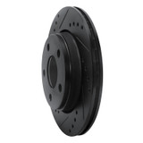 R1 85-91 Audi 5000CS Turbo Quattro Rear Left Drilled & Slotted Black Brake Rotor