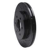 R1 04-08 Ford F-150 4WD Front Right Drilled & Slotted Black Brake Rotor