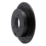 R1 07-15 Mitsubishi Lancer Rear Right Drilled & Slotted Black Brake Rotor