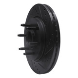 R1 04-08 Ford F-150 RWD Front Right Drilled & Slotted Black Brake Rotor