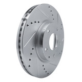 R1 13-19 Mazda CX-5 Front Right Drilled & Slotted Silver Brake Rotor
