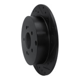 R1 04-11 Mitsubishi Endeavor Rear Right Drilled & Slotted Black Brake Rotor